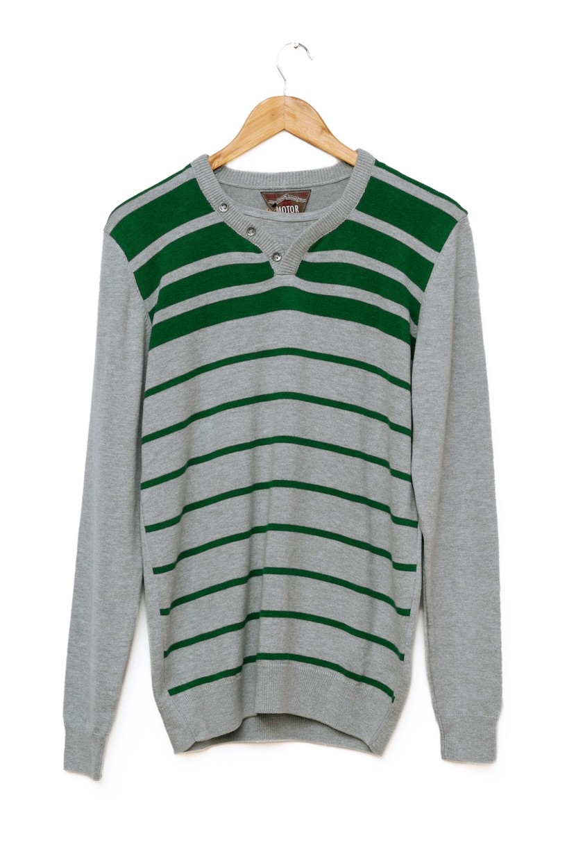 Men’s V-Neck Jumper Cardigan Pullover Two Tone