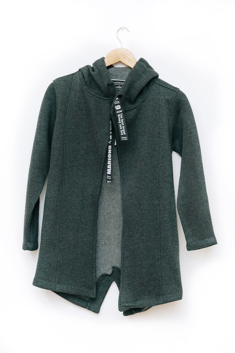 Boys open front Hooded junior grey Sweater cardigan (9-15yrs)
