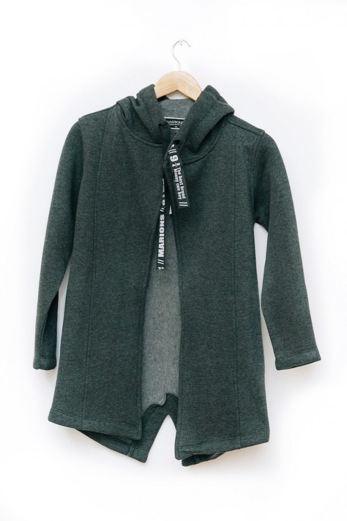 Boys open front Hooded junior grey Sweater cardigan (9-15yrs)